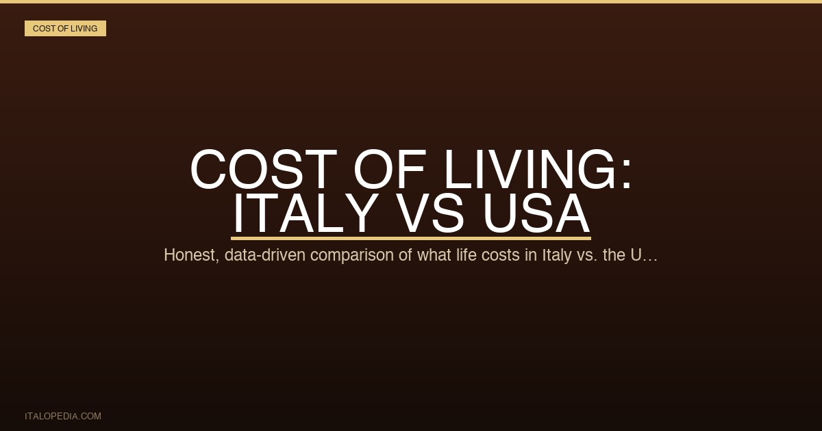 Cost of Living Italy vs USA