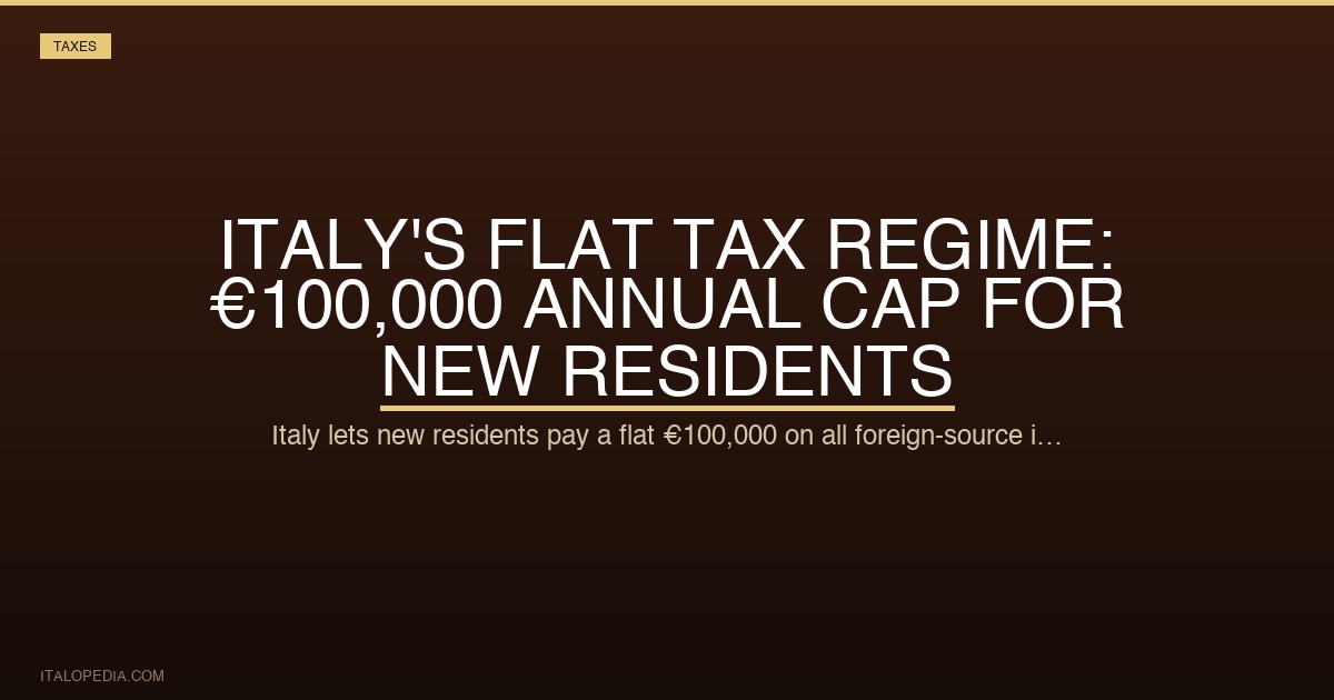 Italy Flat Tax Regime